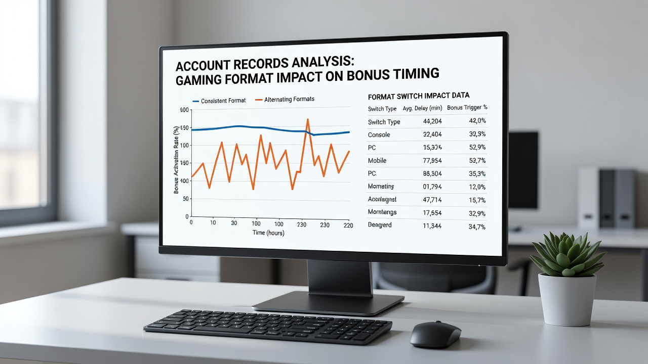 Charts comparing bonus trigger intervals before and after gaming format changes in player accounts