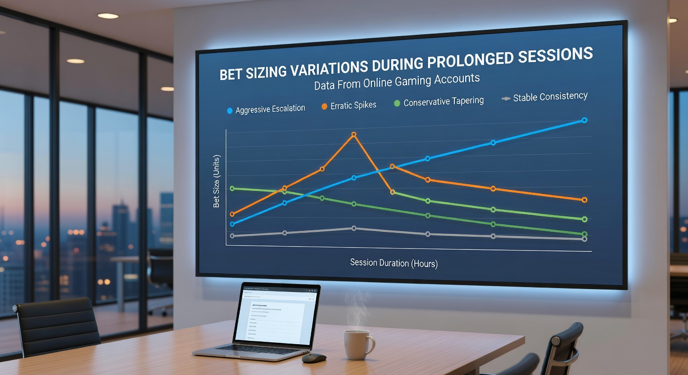 Chart comparing average bet sizes across different session lengths from verified online gaming accounts
