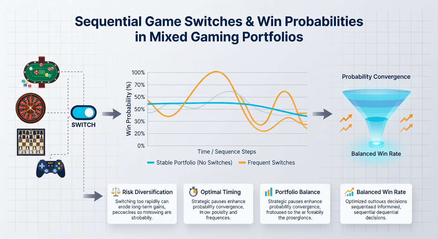 Chart illustrating win probability shifts after multiple game switches in mixed casino portfolios