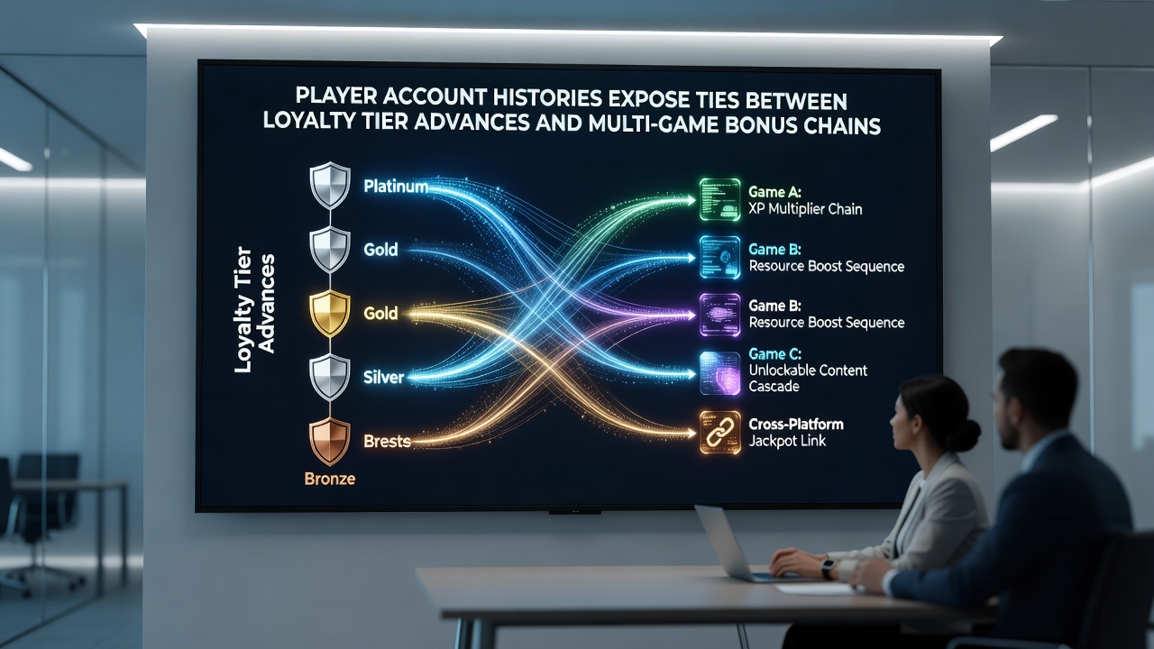 Infographic style breakdown of multi-game bonus chain sequences linked to loyalty tier thresholds in player histories