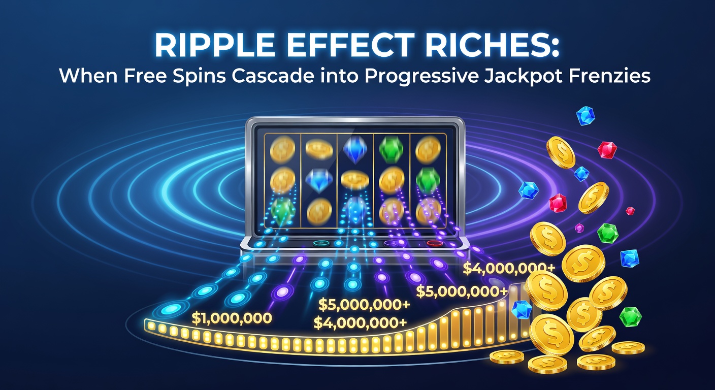 Player celebrating a massive progressive jackpot win on a cascading free spins slot, with coins and lights bursting across the screen