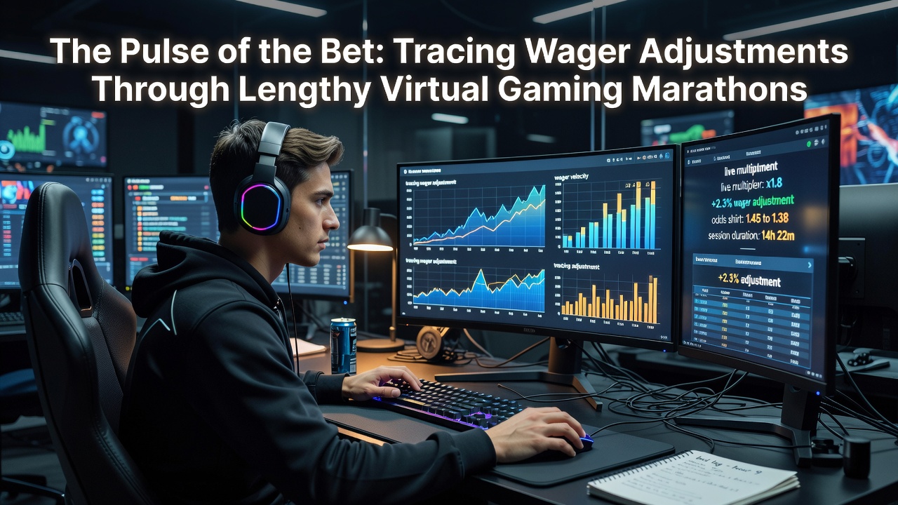 Player interface showing bet adjustments during extended online gaming sessions with graphs and session data