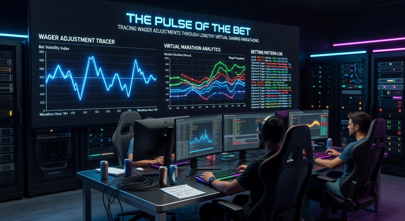 Detailed analytics dashboard displaying wager history and adjustment trends over multi-hour virtual gaming sessions