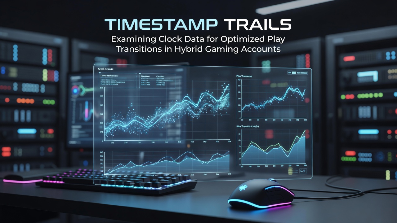 Visualization of timestamp trails showing clock data patterns across hybrid gaming accounts with slots and table games