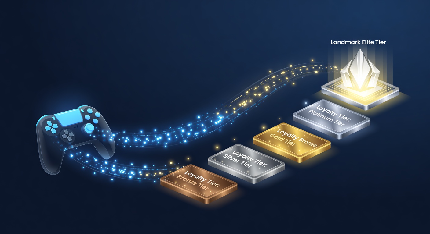 Casino loyalty tier progression chart showing player advancement from basic to elite levels with progressive jackpot icons